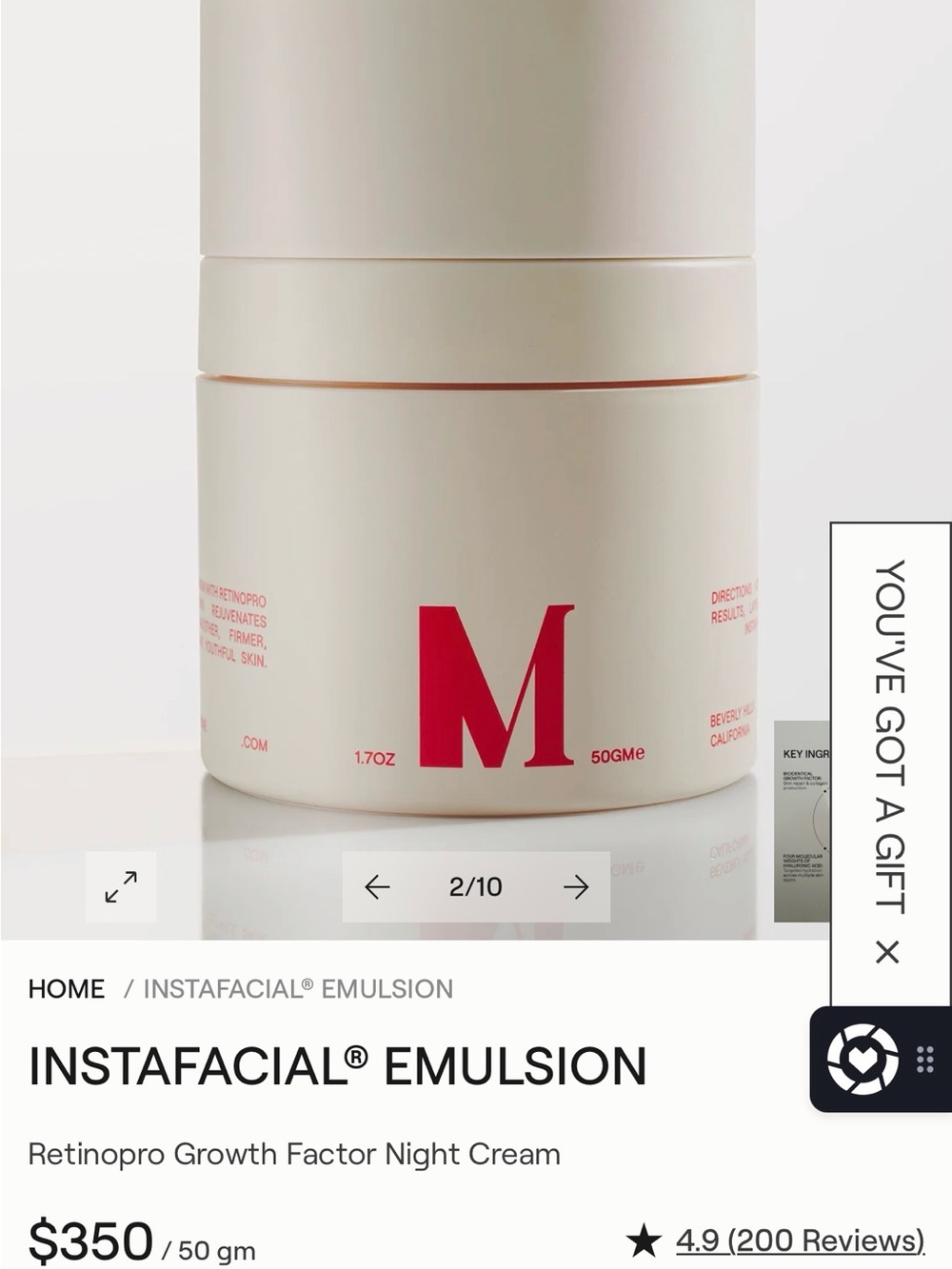 DR DIAMONDS METACINE INSTA FACIAL® Emulsion Night Cream — Cream